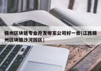 赣州区块链专业开发哪家公司好一些[江西赣州区块链沙河园区]